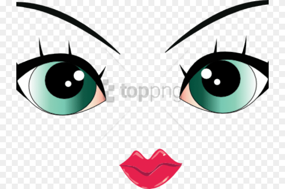 Download Cartoon Girl Eyes Girl Cartoon Eyes, Cosmetics, Lipstick Free Transparent Png