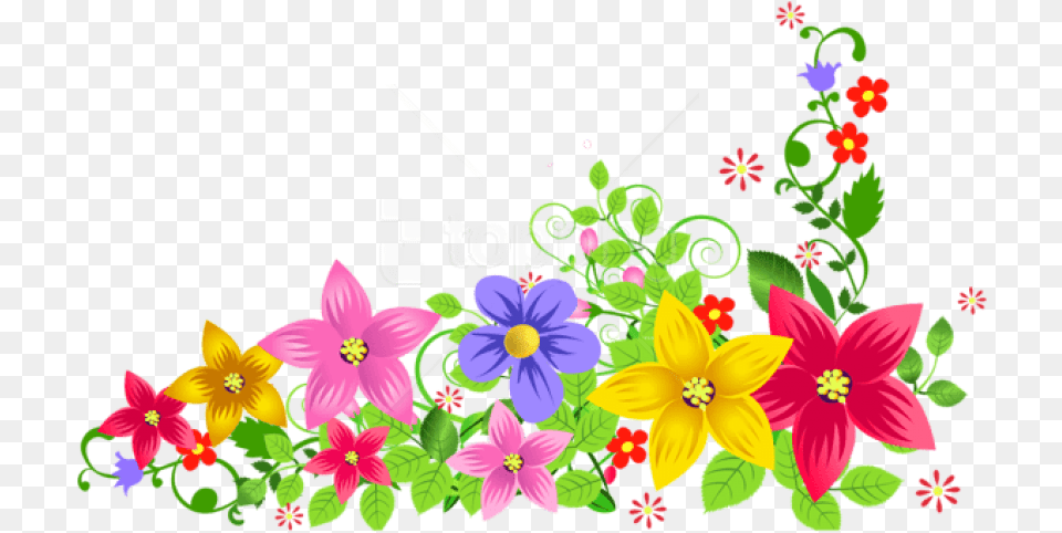 Download Transparent Floral Decoration Clipart Flowers Images Hd, Art, Floral Design, Flower, Graphics Free Png