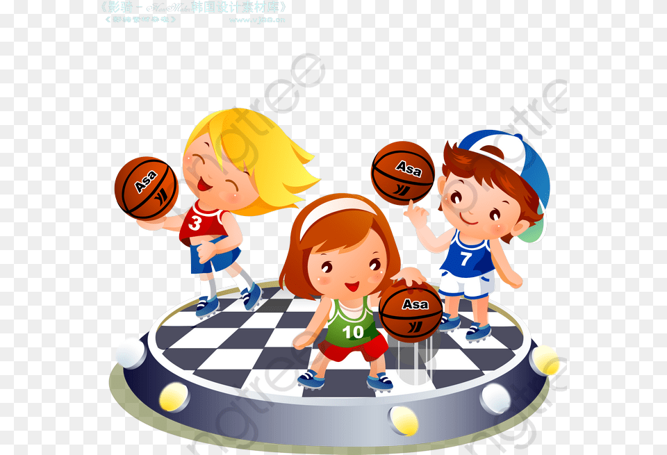 Download Transparent Footbal Clipart Cartoon Basketball Dibujos Hermosos Animados, Baby, Tennis, Sport, Person Free Png