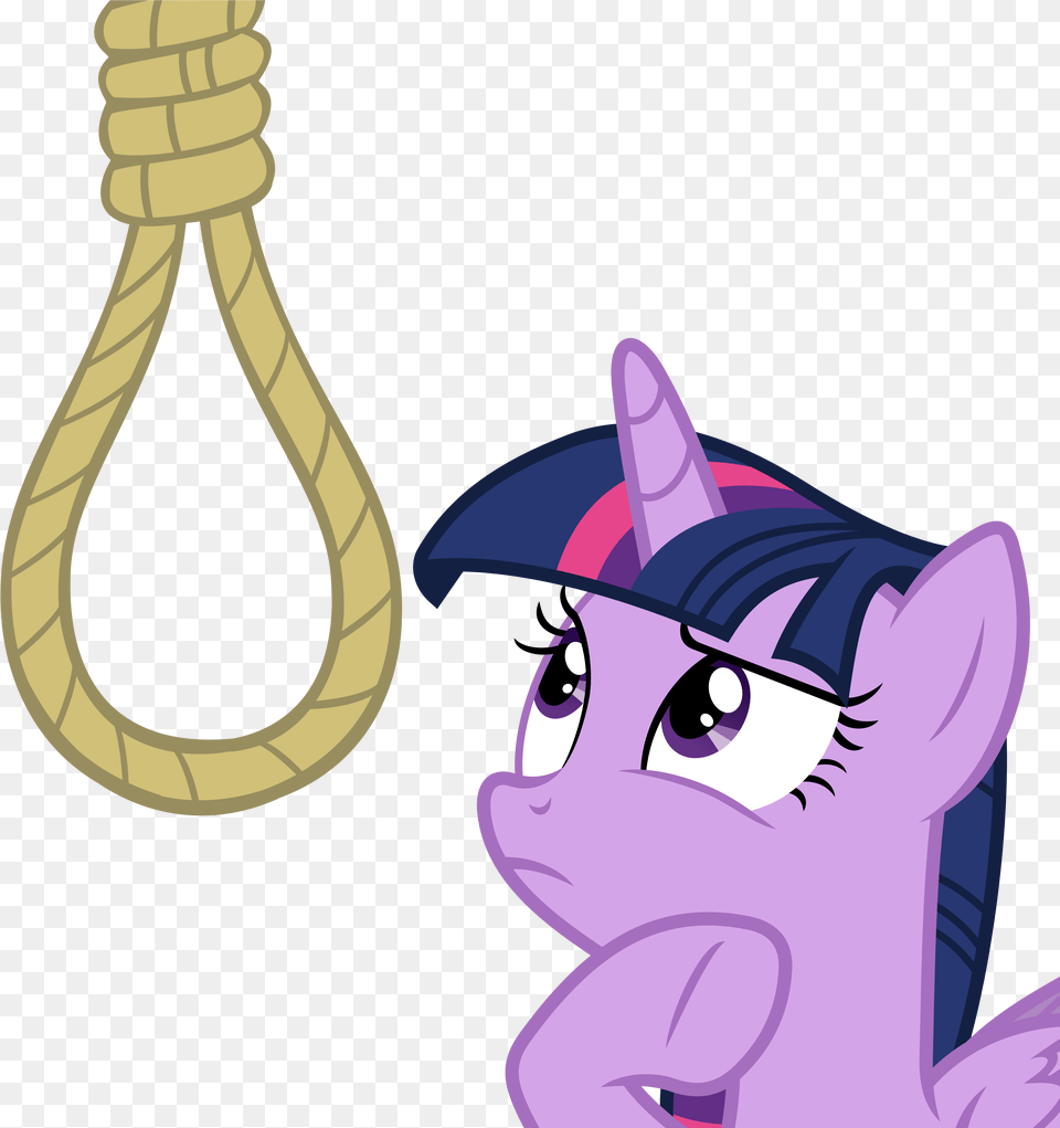 Download Transparent Noose Neck Twilight Sparkle Thinking, Rope, Person, Face, Head Png