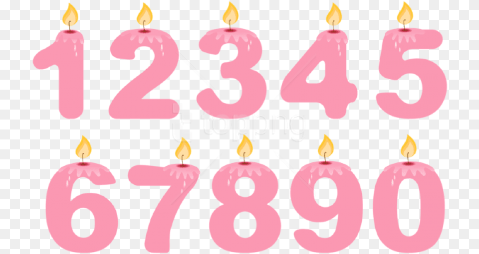 Transparent Numbers Birthday Candles, Number, Symbol, Text, Candle Free Png Download