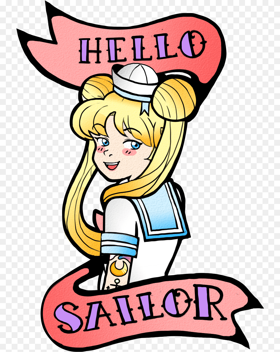 Download Transparent Sailor Tattoo, Book, Comics, Publication, Person Png Image