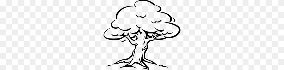 Tree Black And White Clipart Tree Oak Clip Art Tree, Silhouette, Stencil Free Png Download