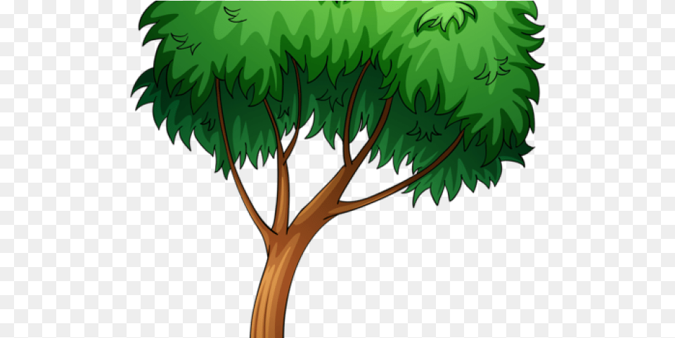 Download Tree Cartoon Full Elephant Is Under The Tree Clipart, Vegetation, Green, Plant, Woodland Png Image
