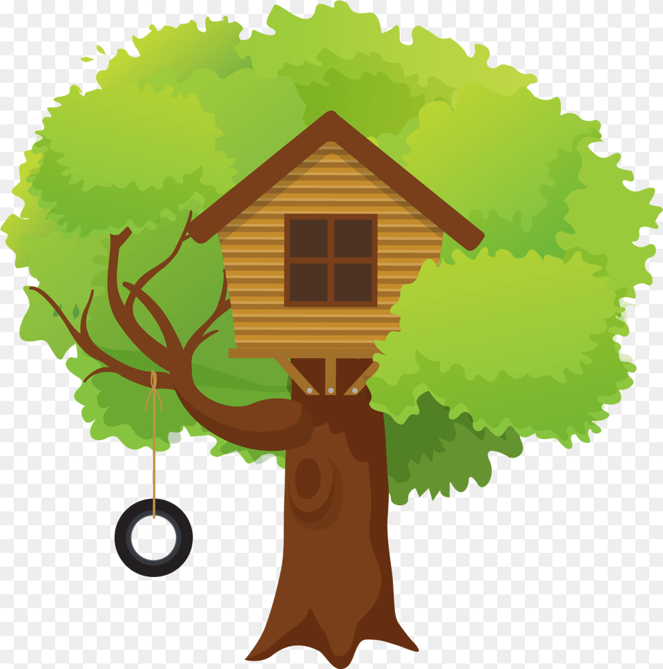 Download Tree House Illustration Treehouse Cartoon Tree House Clip Art, Architecture, Building, Cabin, Housing Png
