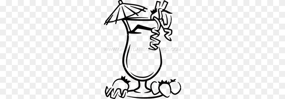 Download Tropical Drink Drawing Easy Clipart Black And White Line, Spear, Weapon, Appliance, Ceiling Fan Free Transparent Png