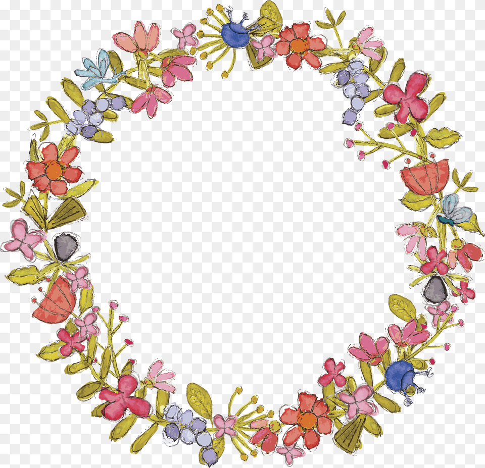 Tropical Wreath Tropical Flower Circle Transparent Circle Tropical Flower, Pattern, Plant, Accessories, Embroidery Free Png Download