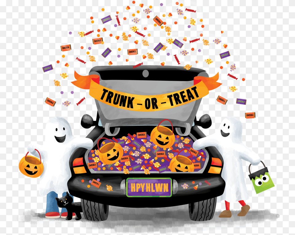 Download Trunk Or Treat Clipart Full Size Halloween Trunk Or Treat Clip Art, Machine, Wheel, Person, Animal Png