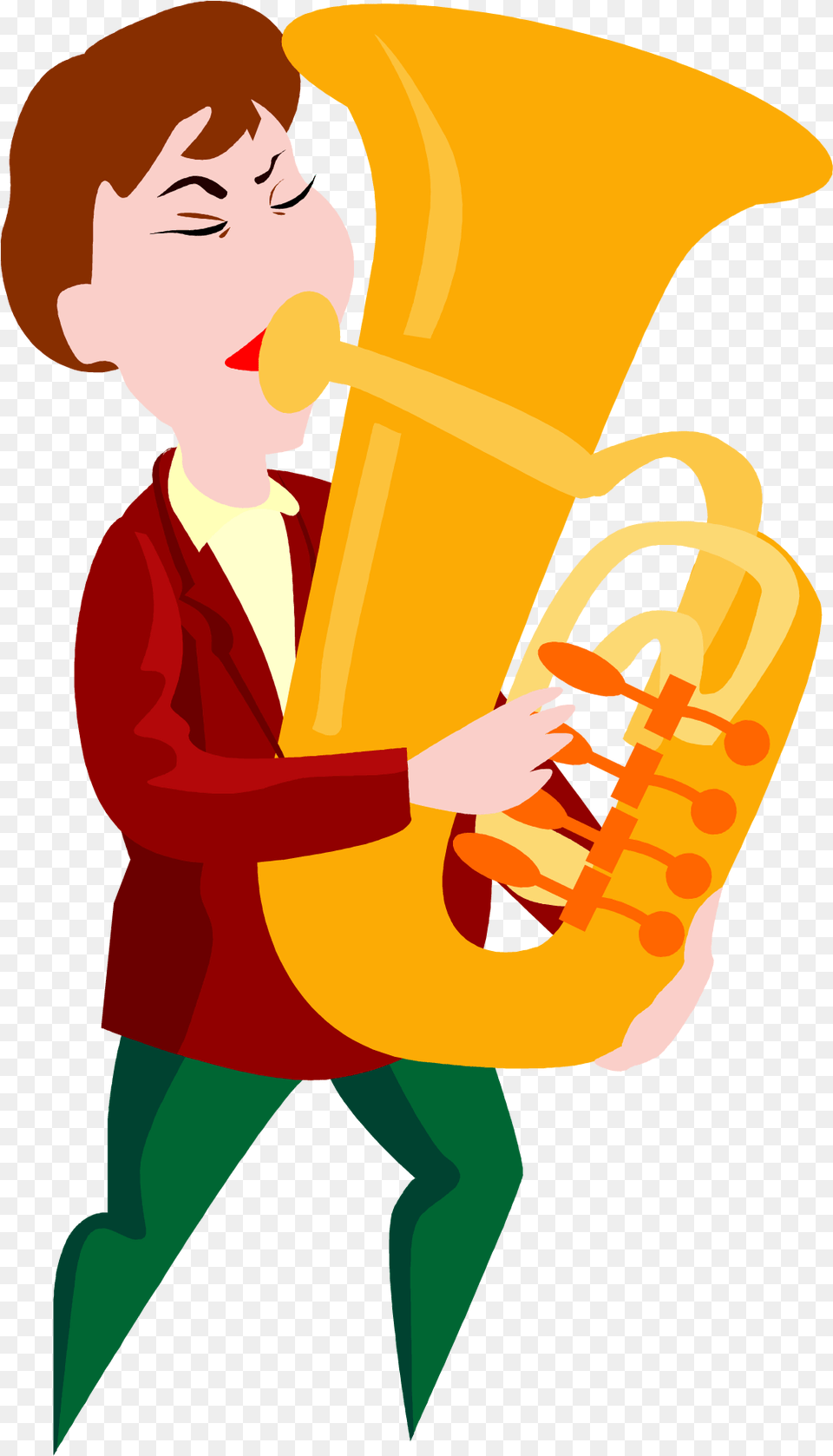 Download Tuba Clipart Tuba Animation Hd Tuba Musical Clipart Cartoon, Horn, Brass Section, Musical Instrument, Person Free Png