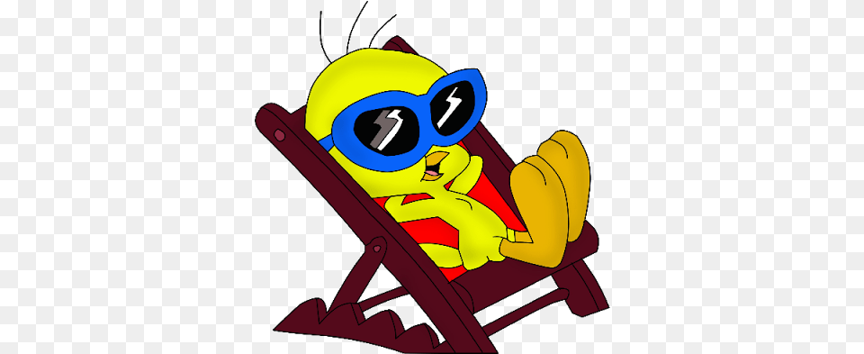 Tweety Bird Cartoon Deck Chair Sun Glasses Tweety Tweety Bird On A Boat, Dynamite, Weapon Free Png Download