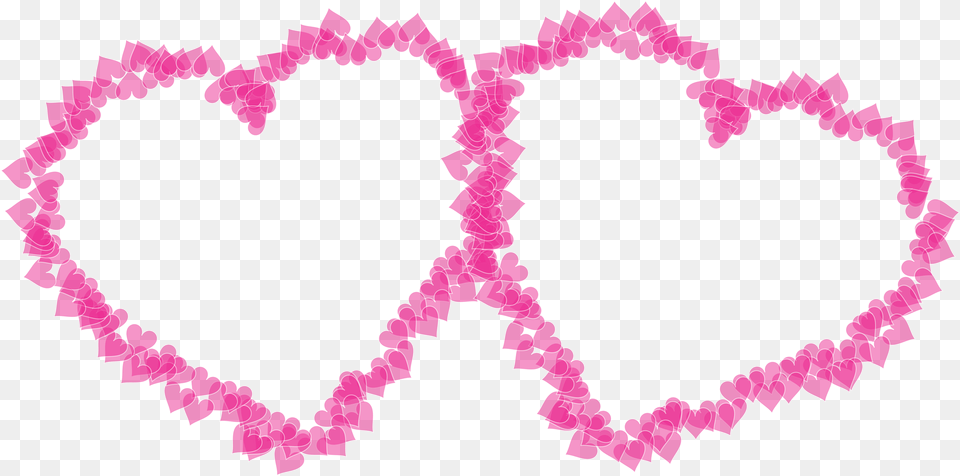 Download Two Pink Hearts For Blue Love Frame Transparent, Purple, Heart, Accessories, Jewelry Free Png