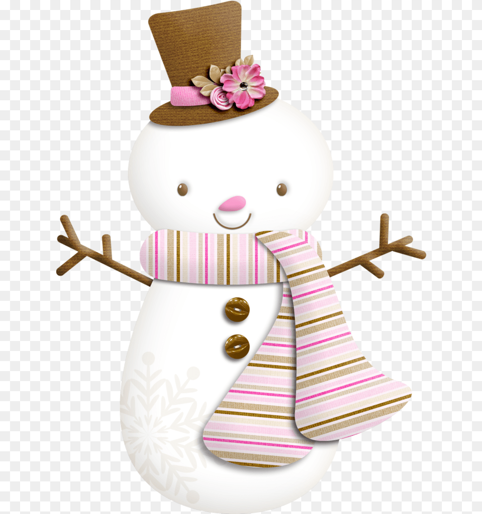 U203fu2040winteru203fu2040 Snowman Clipart Christmas Snowmen Clipart Pink, Nature, Outdoors, Winter, Snow Free Png Download