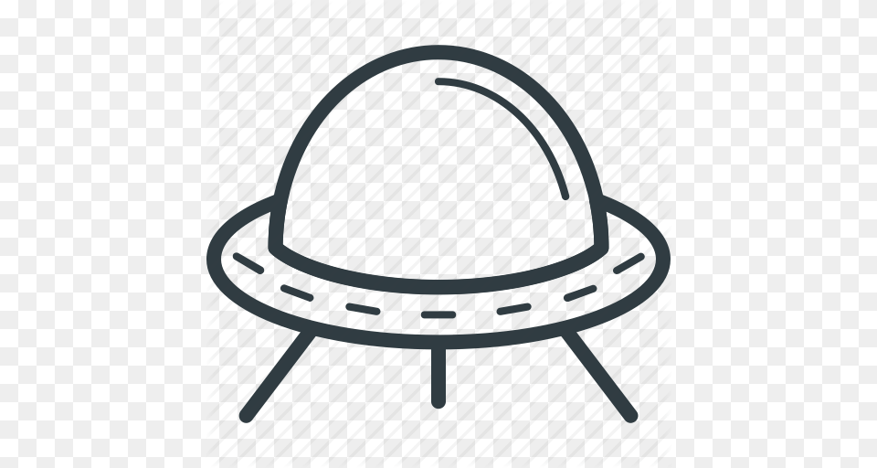 Download Ufo Outline Transparent Clipart Flying Saucer, Clothing, Hardhat, Helmet, Furniture Png