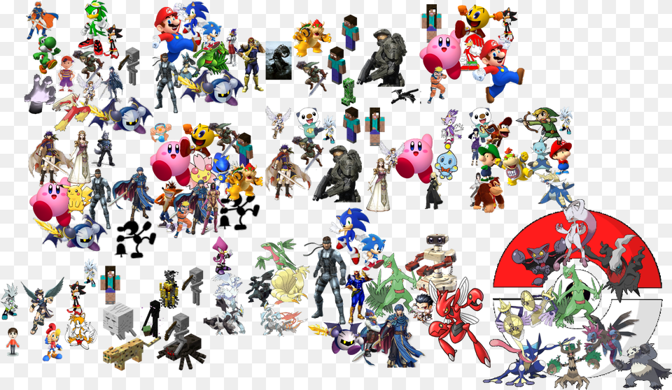 Download Ultra Vg Characters Random Video Game Characters, Art, Collage, Person, Adult Free Transparent Png