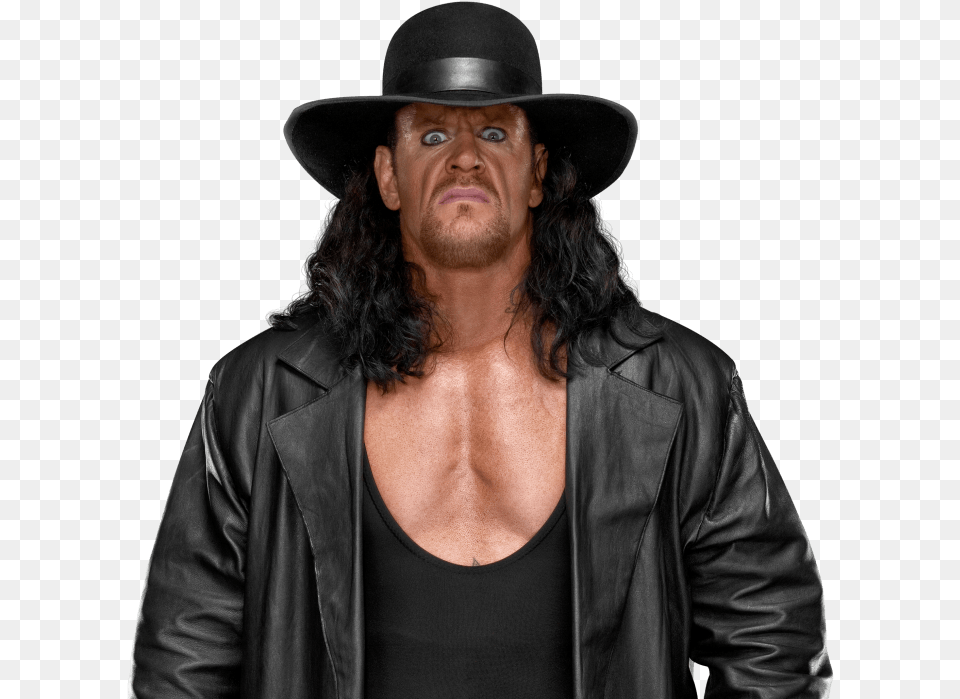 Download Undertaker Angry Roman Reigns And Undertaker, Jacket, Clothing, Coat, Hat Png Image