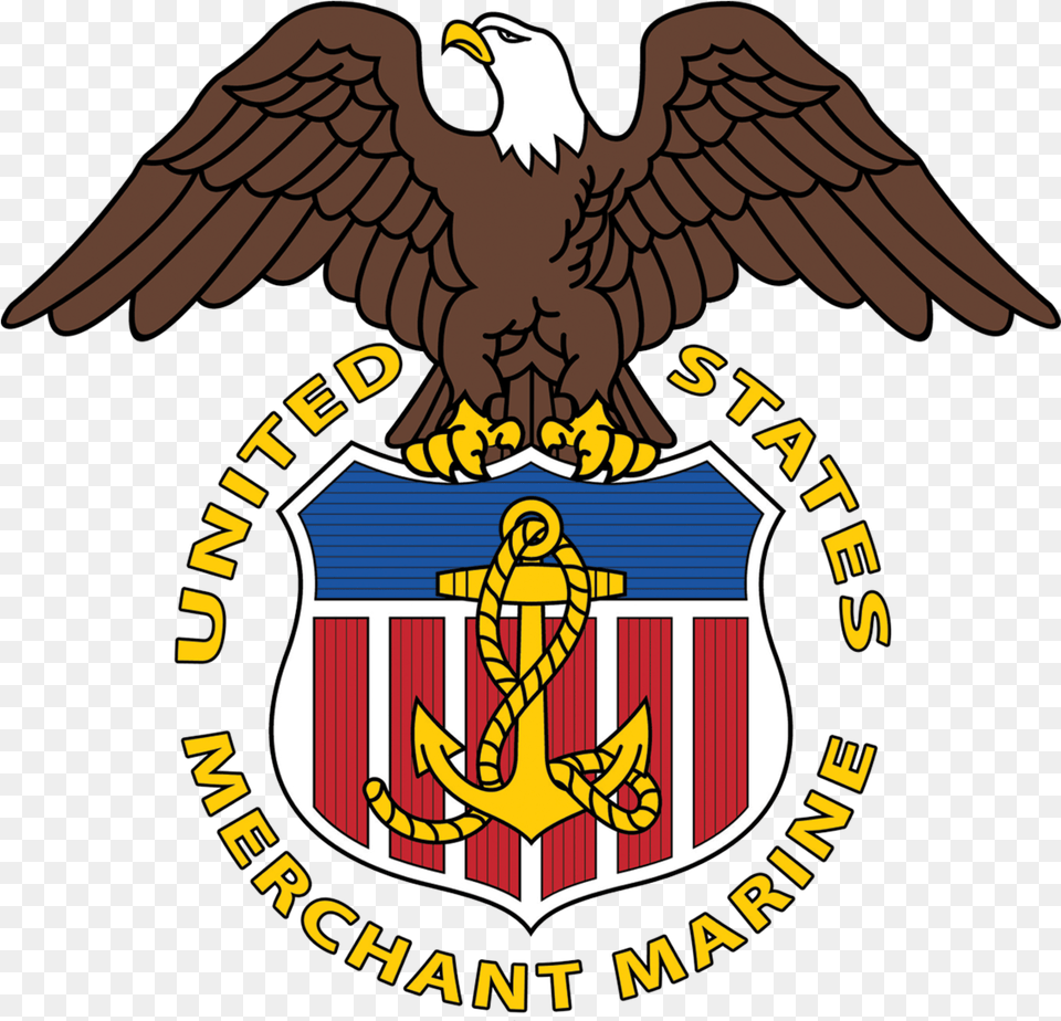 Download United States Merchant Marine United States Eagle Logo, Emblem, Symbol, Person, Animal Png