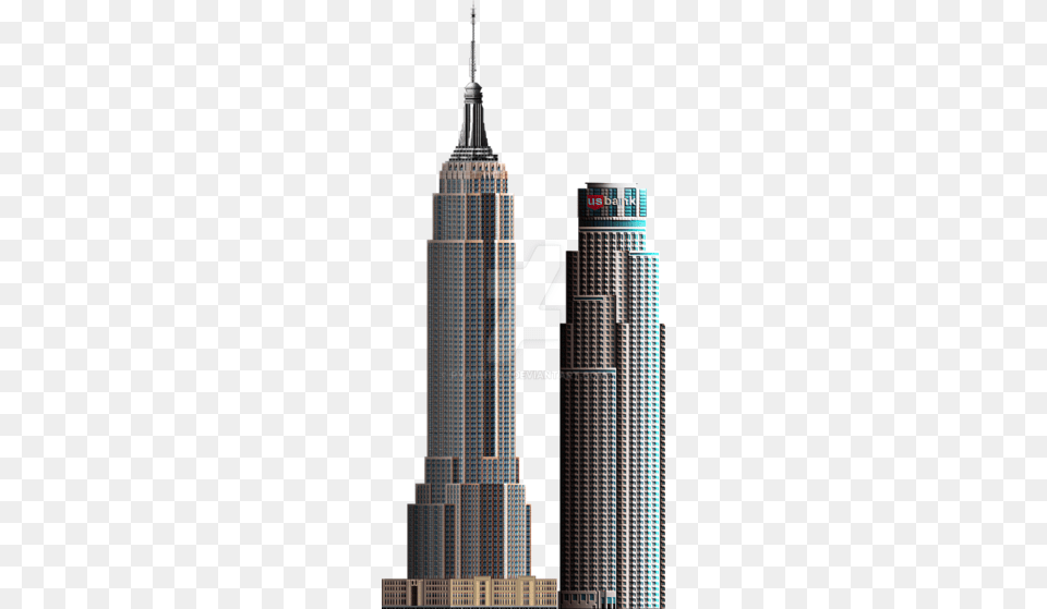 Download Us Bank Tower Clipart Empire State Building Hilton Hotel, Architecture, City, High Rise, Skyscraper Png Image