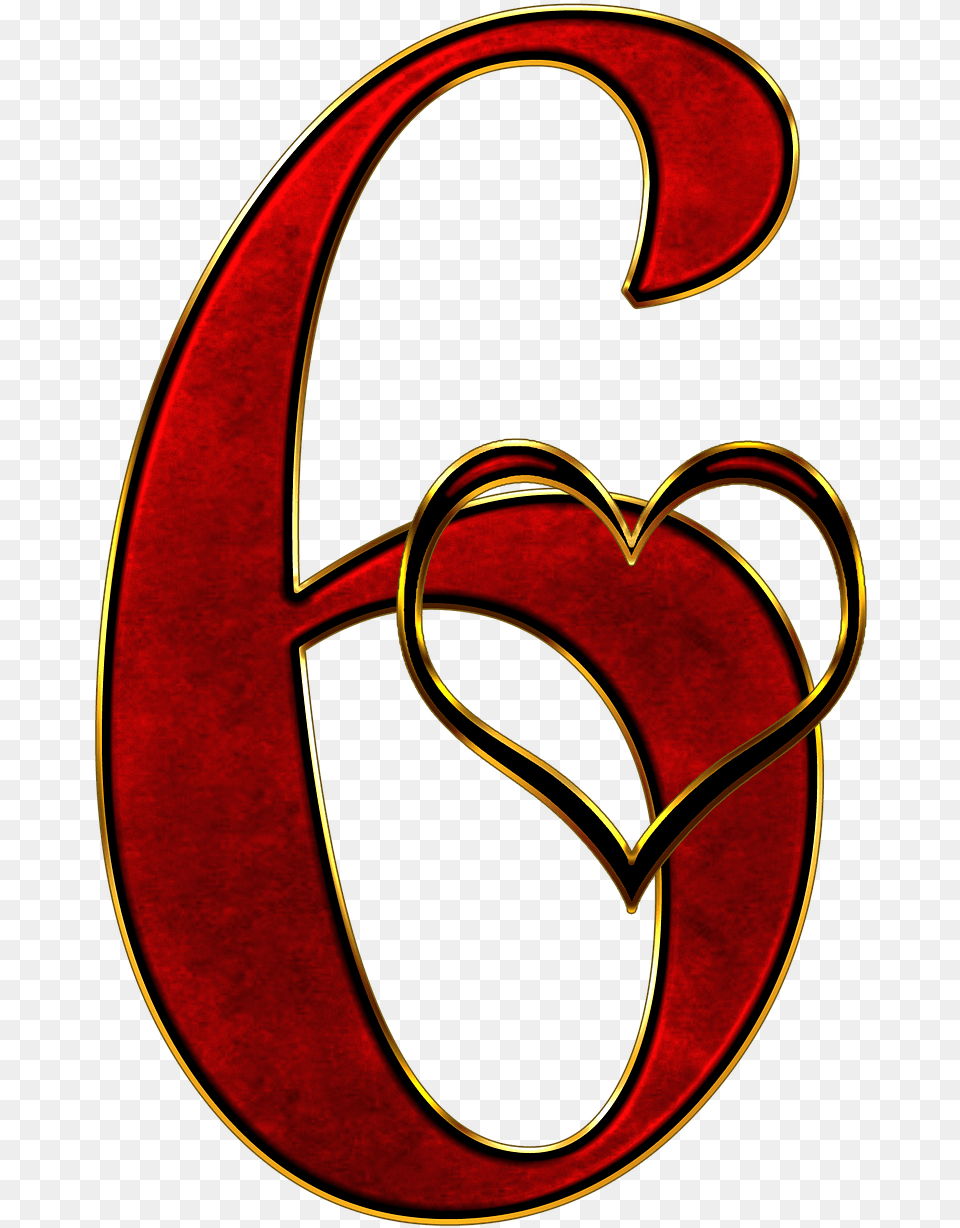 Valentine Number 6 Transparent Stickpng Number Of Love Six, Symbol, Text, Alphabet, Ampersand Free Png Download