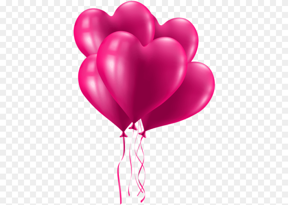 Download Valentineu0027s Day Pink Heart Balloons Pink Balloons Background, Balloon Png Image