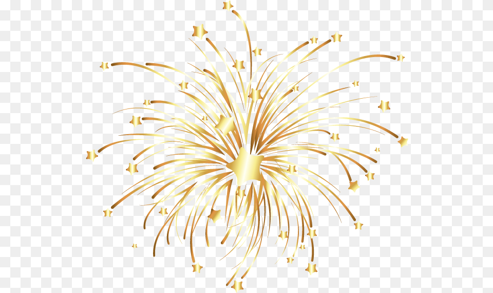 Vector Euclidean Fireworks Golden Gold Transparent Fireworks, Chandelier, Lamp Free Png Download