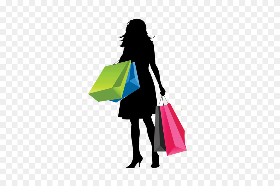 Download Vector Girl With Shopping Bags Shopping Girl, Person, Bag, Adult, Female Free Png