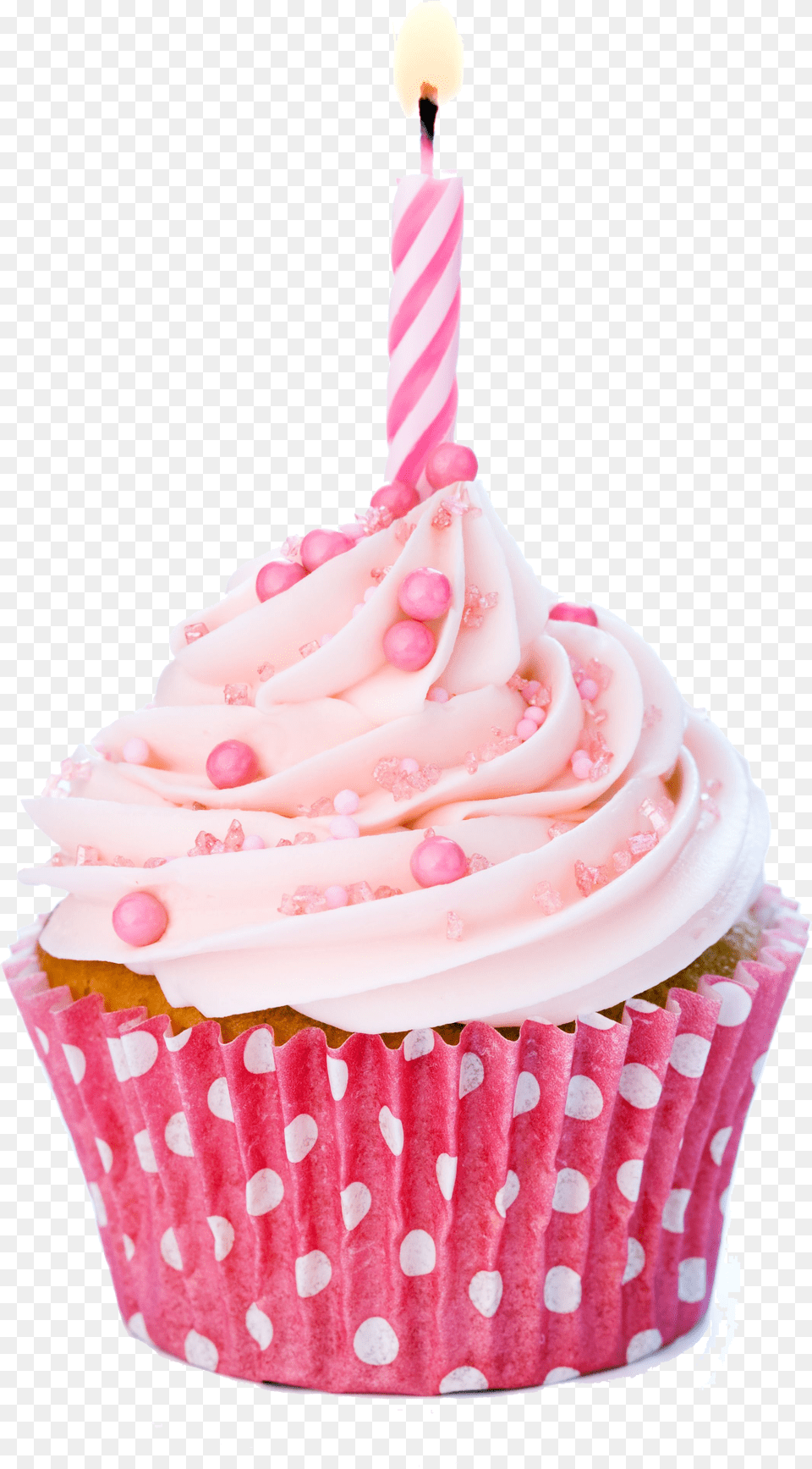 Vector Icing Cupcake Birthday Cup Cake With Candle Free Png Download