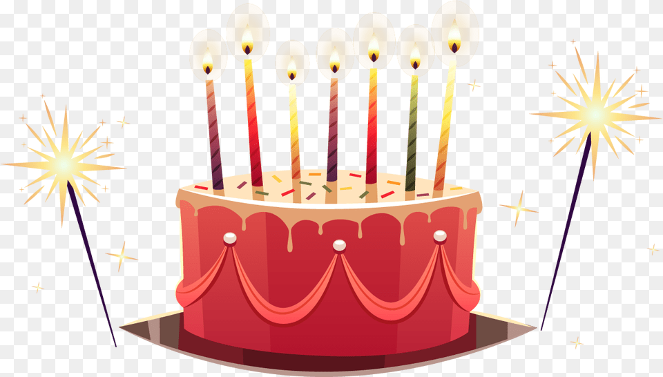 Download Vector Painted Birthday Wedding Cake Cartoon Tart Transparent Birthday Cake Vector, Dessert, Birthday Cake, Cream, Food Png