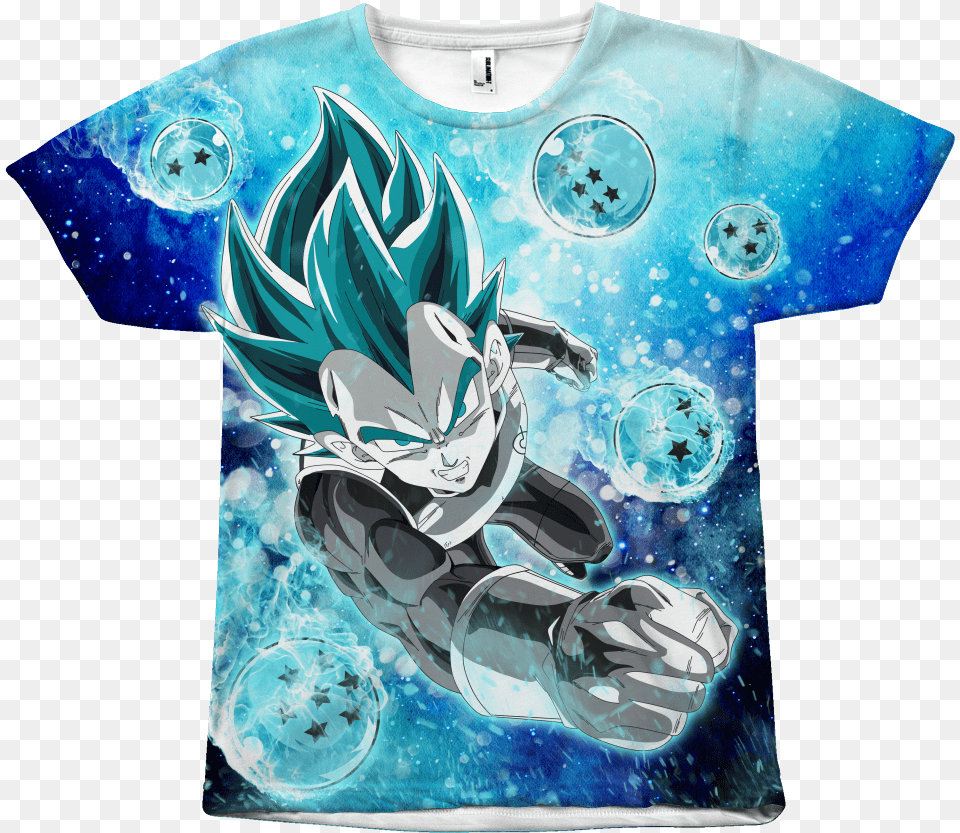 Download Vegeta Ssj Blue With Dragon Balls Dragon Ball Hd Vegeta Ssj Blue T Shirt Aliexpress, Book, Clothing, Comics, Publication Png Image