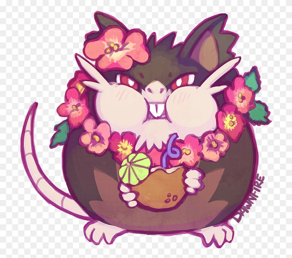 Download View Samegoogleiqdbsaucenao Hawaiian Jesus Cute Cute Pokemon Alolan Raticate, Purple, Flower, Plant, Baby Free Transparent Png