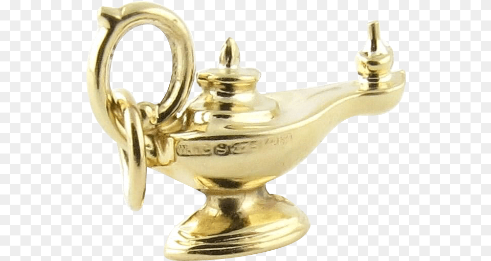 Download Vintage 9k Yellow Gold 3 D Genie Lamp Charm Brass Brass, Sink, Sink Faucet, Bronze, Pottery Free Transparent Png