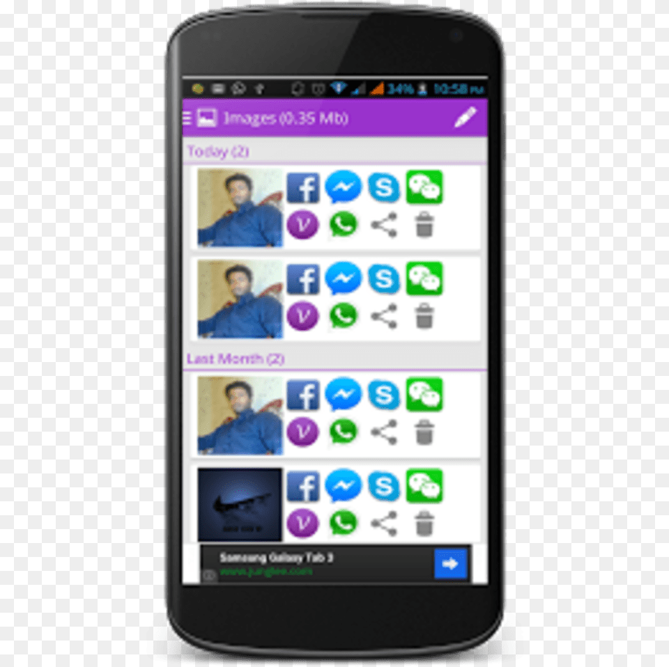 Download Vshare Easy Share For Viber 1 For Android Technology Applications, Phone, Mobile Phone, Electronics, Person Free Transparent Png
