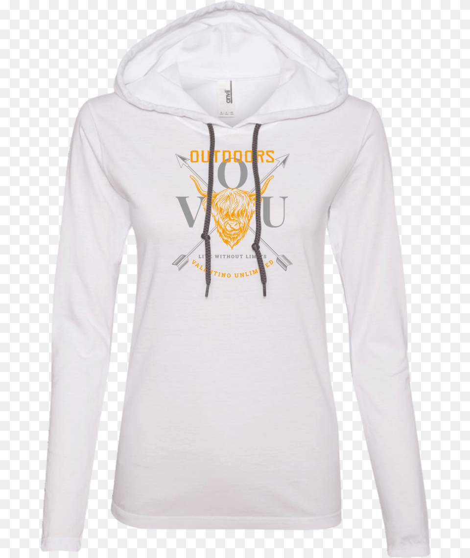 Download Vuo Bull And Crossed Arrows Ladiesu0027 Ls T Shirt Long Sleeve, Clothing, Hood, Hoodie, Knitwear Free Png