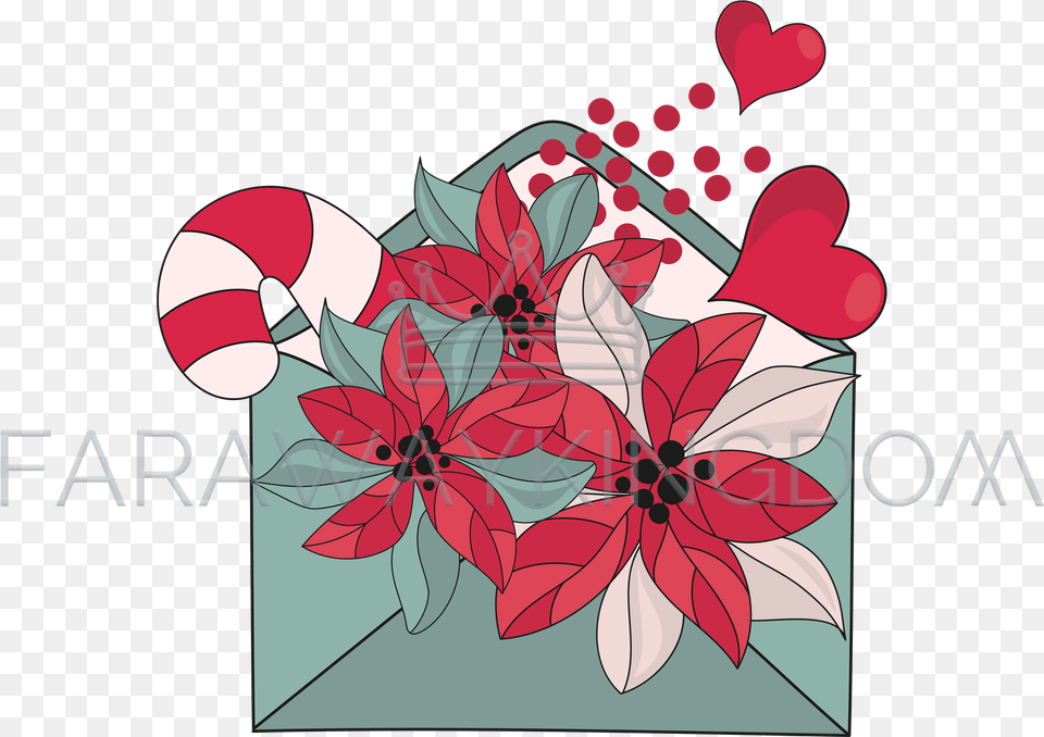 Download Warm Wishes Merry Christmas Cartoon Vector Poinsettia, Art, Floral Design, Graphics, Pattern Free Png