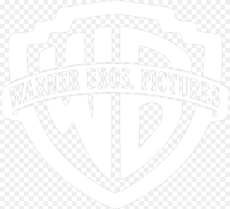 Download Warner Bros Pictures Logo White Warner Bros Pictures Logo White, Emblem, Symbol, Badge Png Image