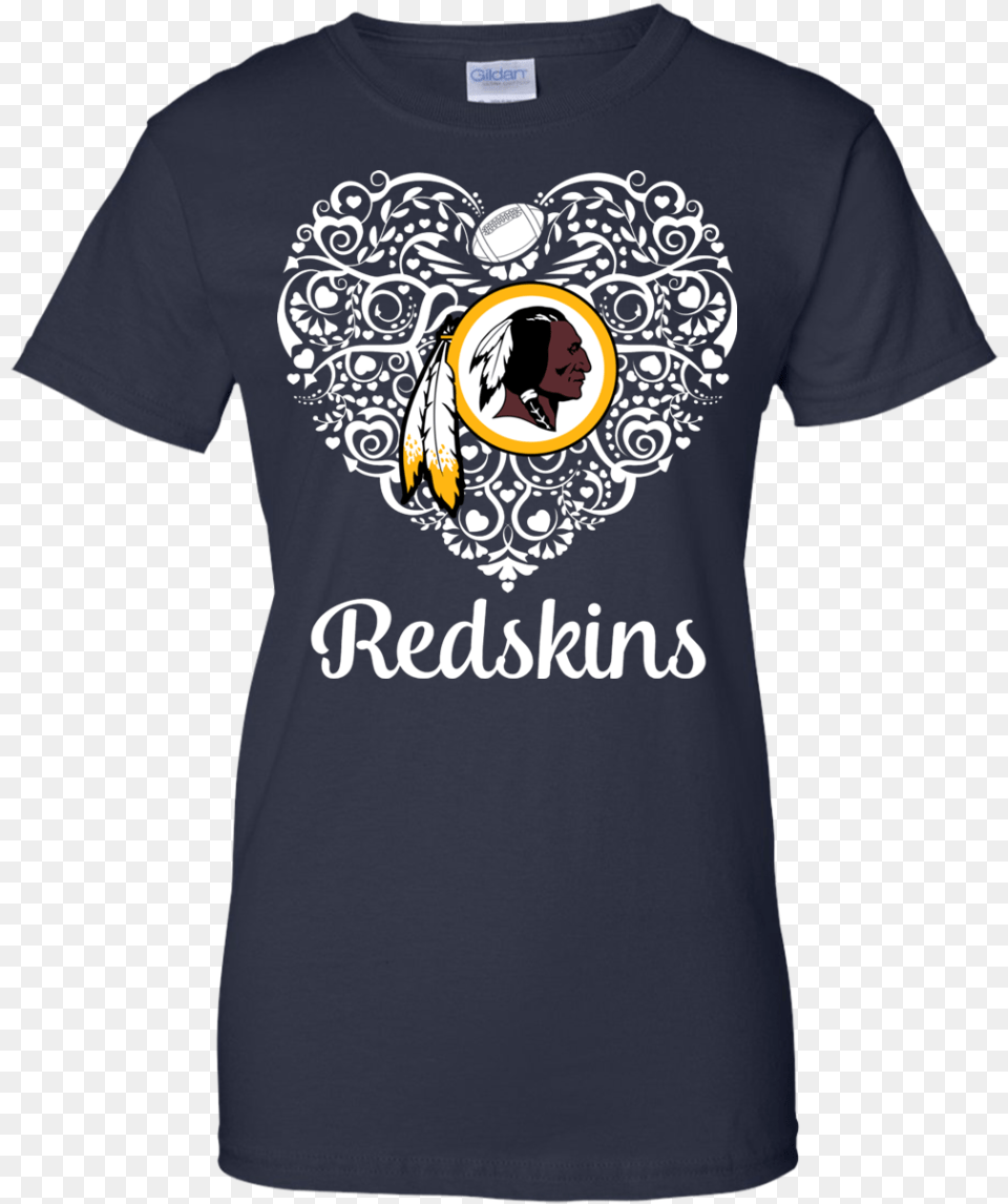 Download Washington Redskins Football Lace Heart With Logo T, Clothing, Shirt, T-shirt, Adult Png Image