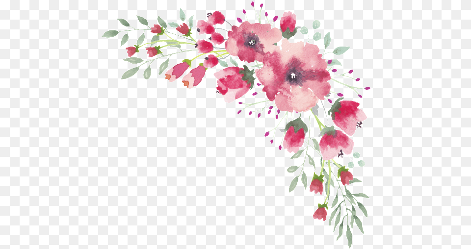Download Watercolor Flower Lace Border Transparent Transparent Flower Border, Art, Floral Design, Graphics, Pattern Png