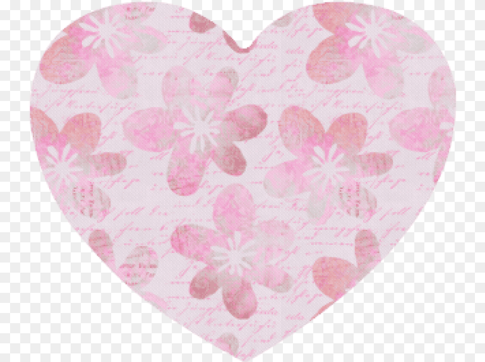 Watercolor Flower Pattern Heart, Home Decor Free Png Download