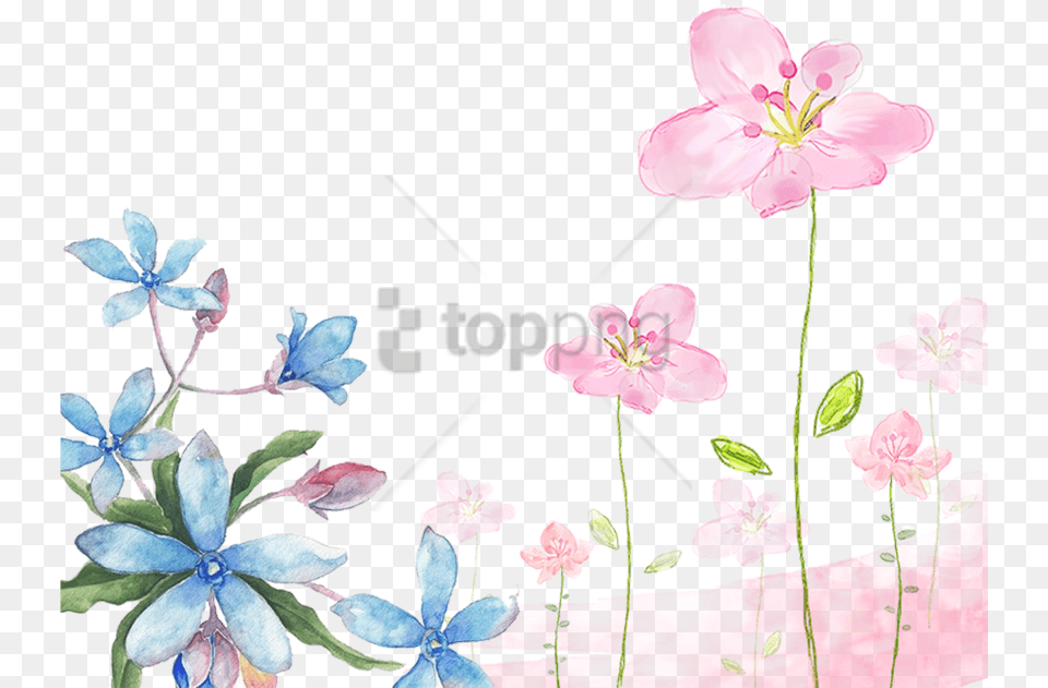 Download Watercolor Flowers Background Flower Background Hd, Anther, Petal, Plant, Pattern Free Transparent Png