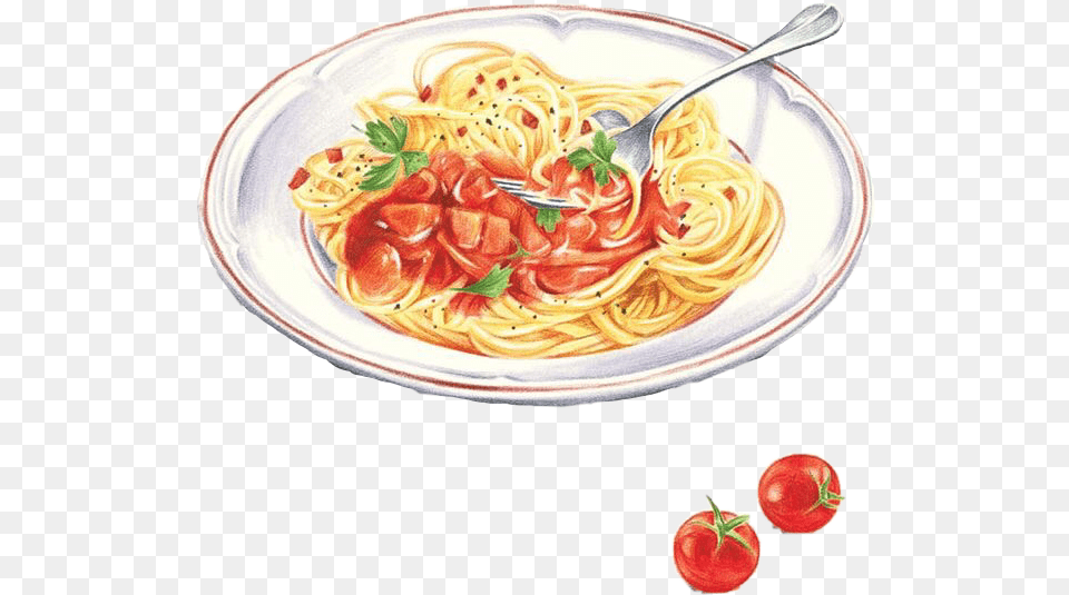 Download Watercolor Food Pasta Pasta Illustration, Food Presentation, Spaghetti, Meal, Dish Png