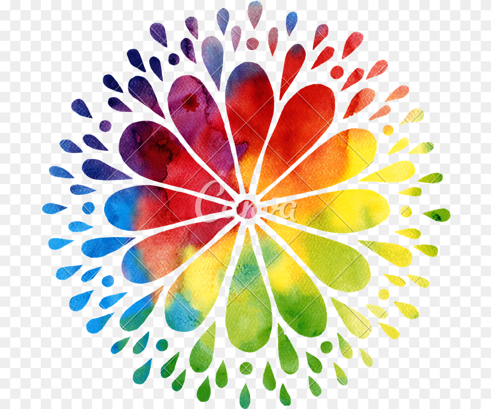 Download Watercolor Mandala Mandala Background Watercolor Rainbow Mandala, Art, Pattern, Stained Glass, Plant Png Image