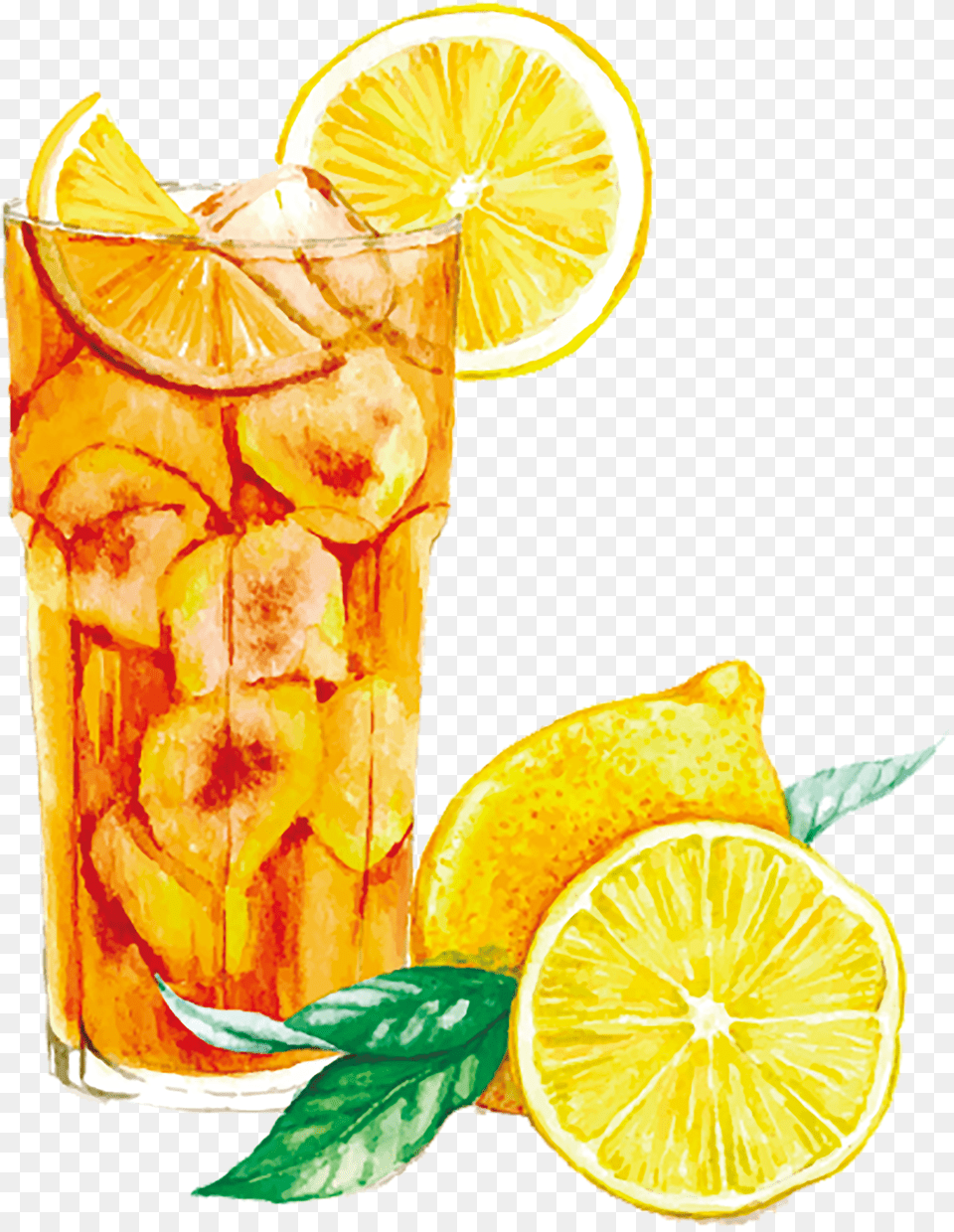 Download Watercolor Margarita Stock Orange Ice Tea Watercolor, Citrus Fruit, Food, Fruit, Lemon Png Image