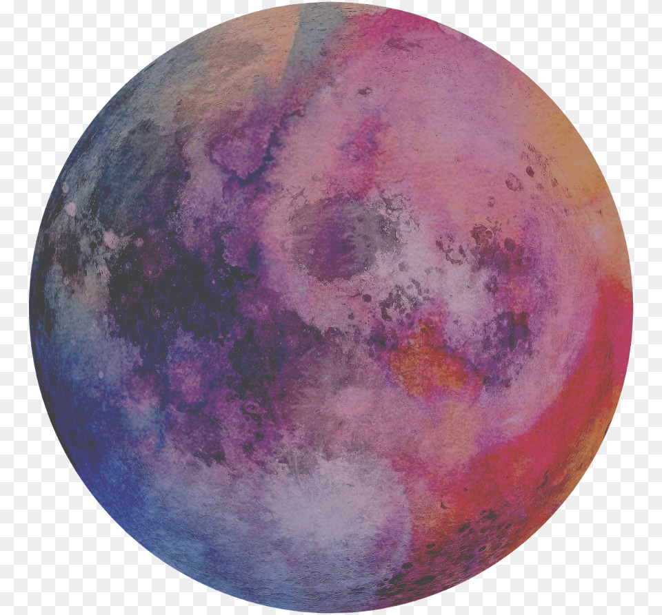 Download Watercolor Moon By Kt Art Artistic Sticker Sphere, Nature, Night, Outdoors, Astronomy Png