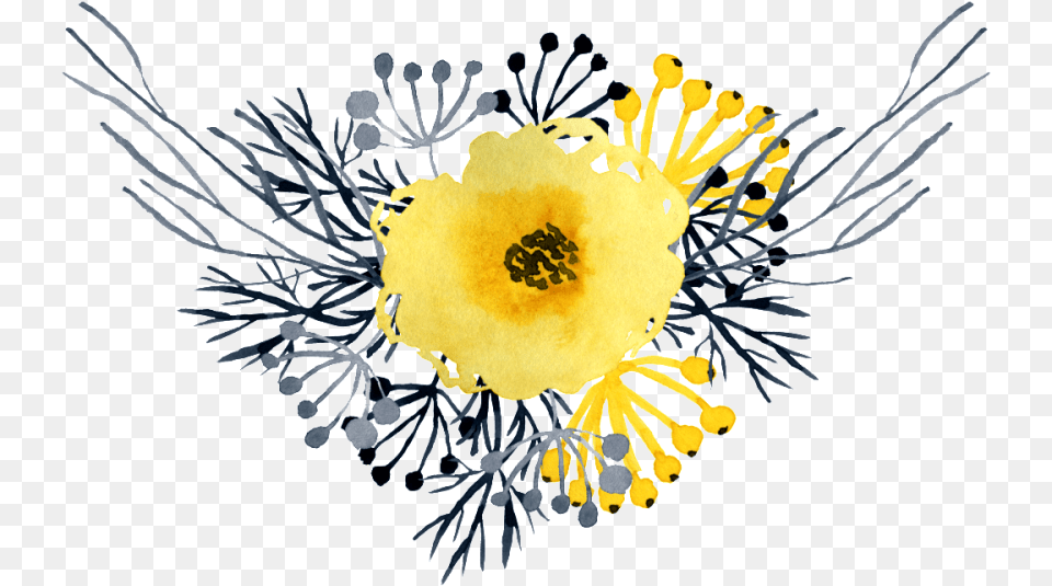 Download Watercolor Painting Images Background Flower Watercolor Yellow Background, Pollen, Plant, Pattern, Graphics Free Png