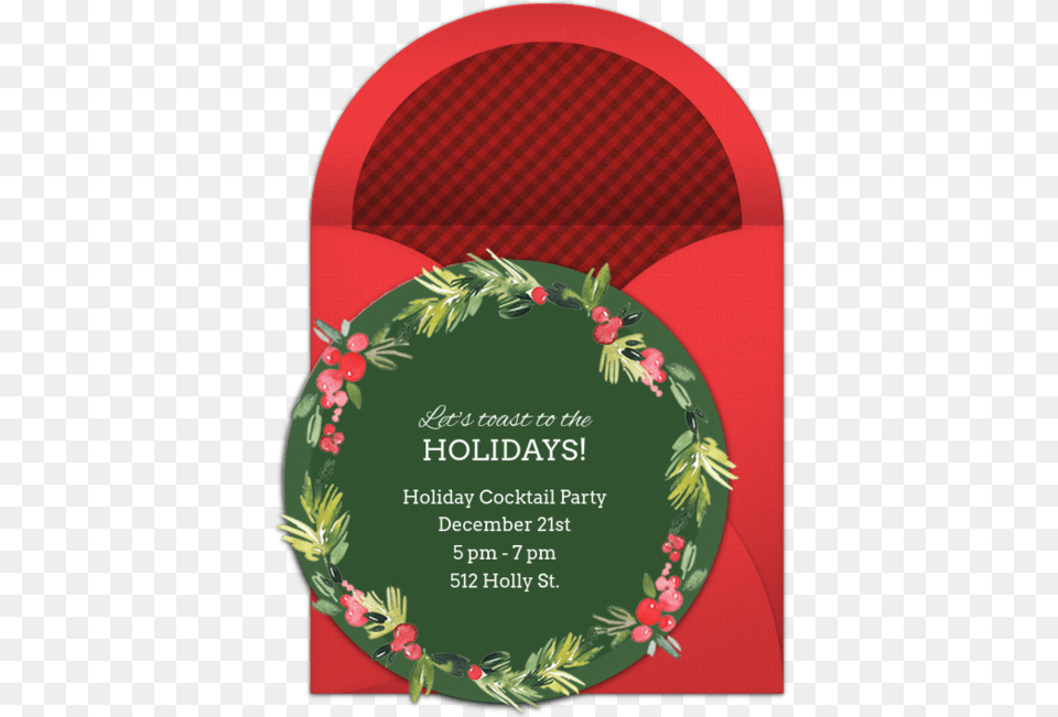 Download Watercolor Wreath Online Invitation Wreath Christmas Decoration, Advertisement, Poster, Plate Png