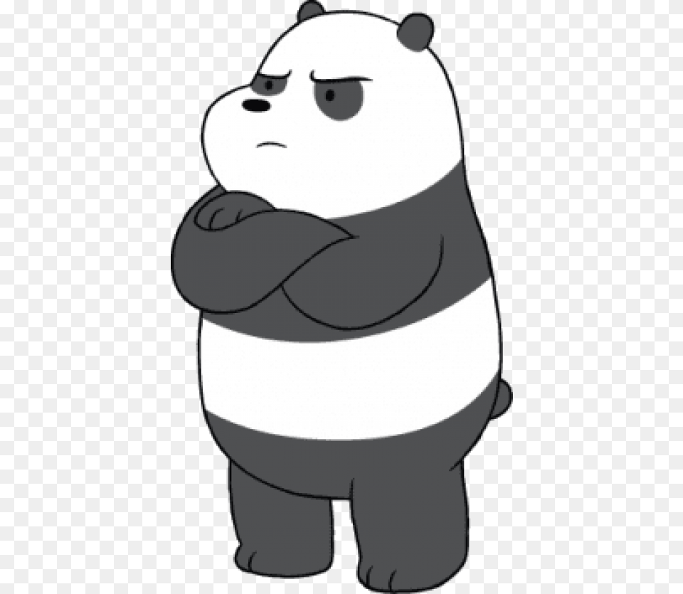 Download We Bare Bears Panda Angry Clipart We Bare Bears, Stencil, Baby, Person, Animal Free Transparent Png