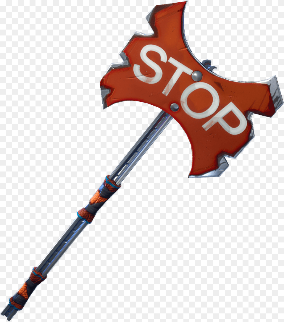 Download Weapon Equipment Pickaxe Baseball Fortnite Axe Hq Fortnite Pickaxe Stop Sign, Device, Tool Free Transparent Png