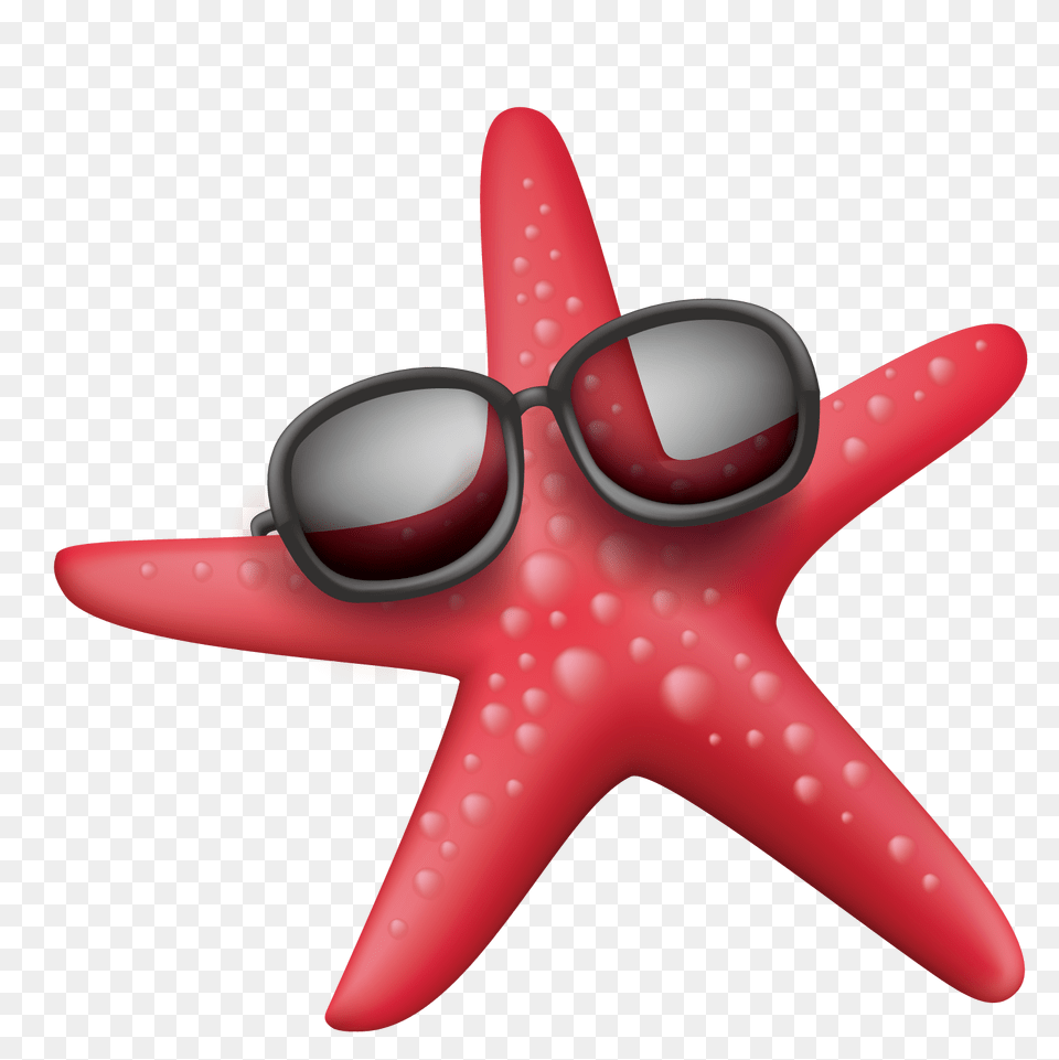 Download Wearing Sunglasses Sea Starfish File Hd Clipart Red Vector Star Fish, Accessories, Animal, Sea Life, Aircraft Png