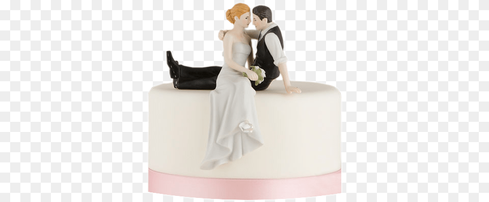 Download Wedding Cake Topper Look Of Love Bride And Figurine Assise Mariage, Food, Dessert, Gown, Formal Wear Free Transparent Png