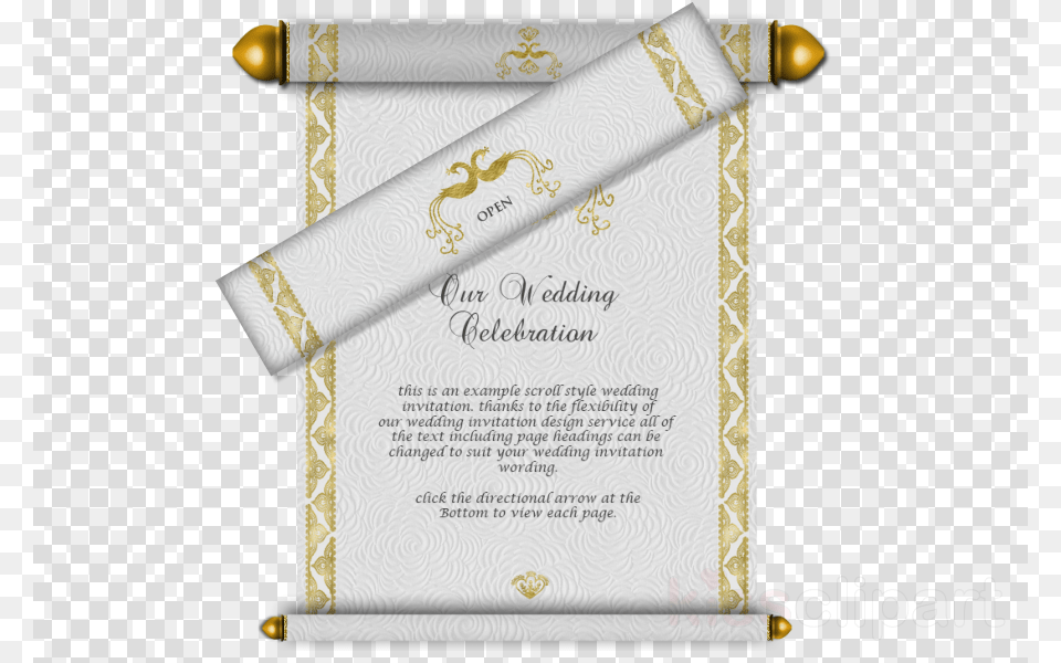 Wedding Card Scroll Design Clipart Wedding Wrigley Field, Text, Document, Blackboard Free Png Download