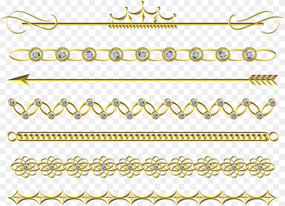 Download Wedding Gold Divider Line Border Gold Line, Accessories, Jewelry, Necklace Png Image
